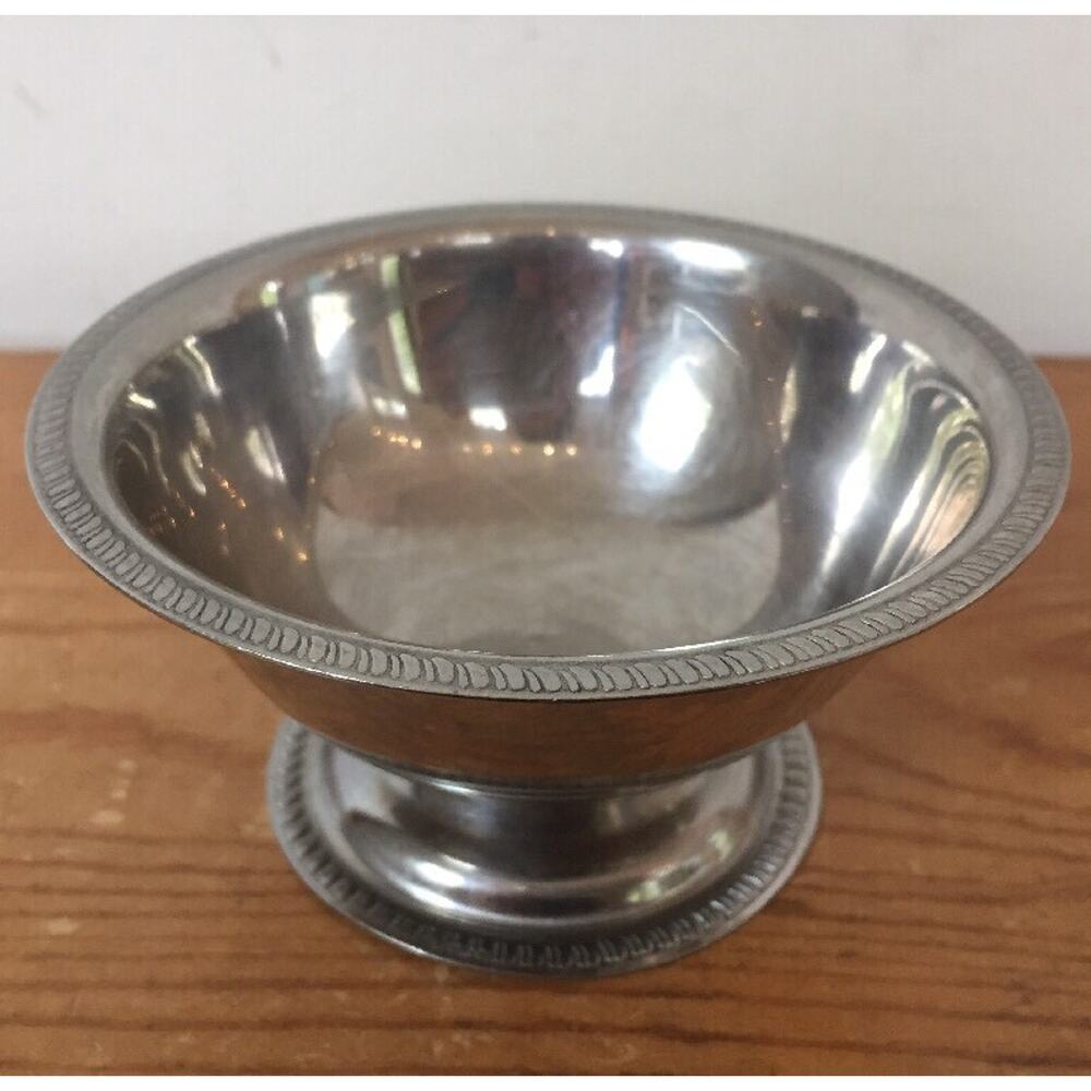 Vtg Ace Japan 18-8 Stainless Fancy Small Candy Nuts Bowl Gravy Dish Footed Base